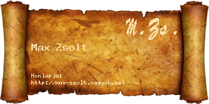 Max Zsolt névjegykártya